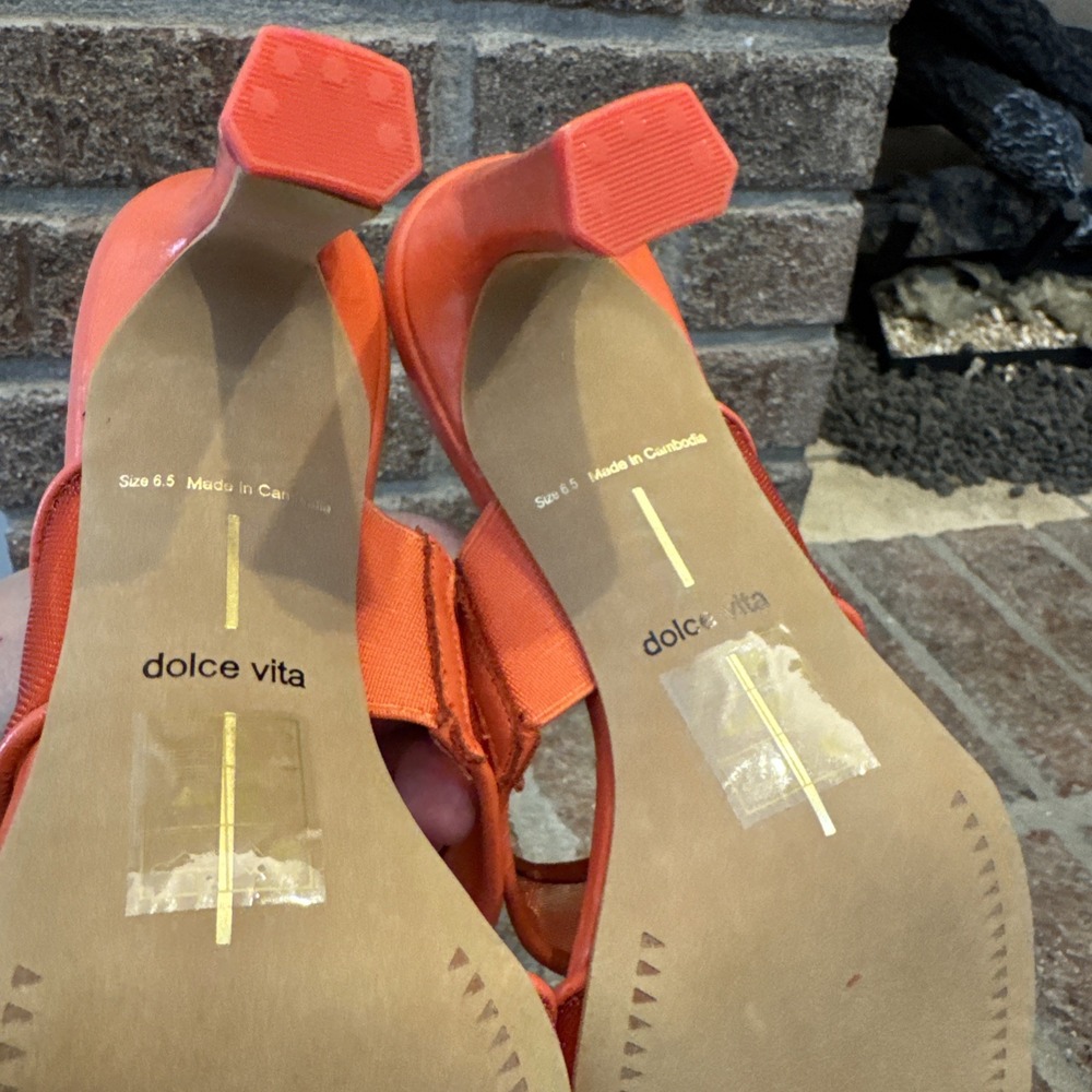 Dolce Vita Womens Sandals Orange Mesh Open-Toe Slide Square Toe Size‎ 6.5 #225 - Picture 14 of 16